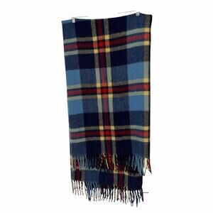 Vintage Troy Robe 100% Virgin Wool Plaid Throw Stadium Blanket 52x66